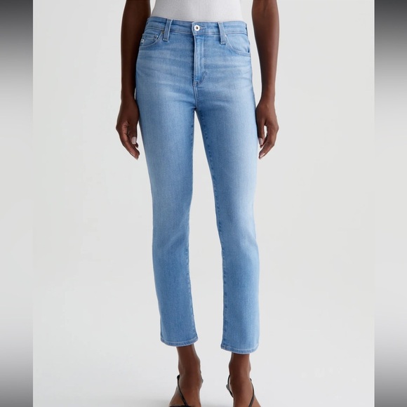 Adriano Goldschmied Mari Crop High Rise Slim Straight Light Wash NWT Size 33 - Picture 1 of 8